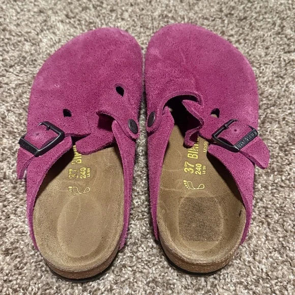 Birkenstock Purple Suede Clogs / Mules with Buckle (37 or 6.5-7) - like new! - Picture 3 of 15